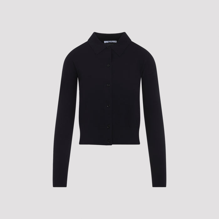 Medeola Knit Polo Blue Wool Polyamide Elastane Sweater
