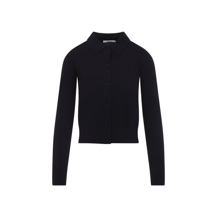 Medeola Knit Polo Blue Wool Polyamide Elastane Sweater