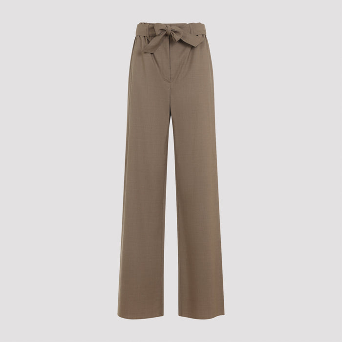 Salpa Bow Pants Nude & Neutrals Virgin Wool