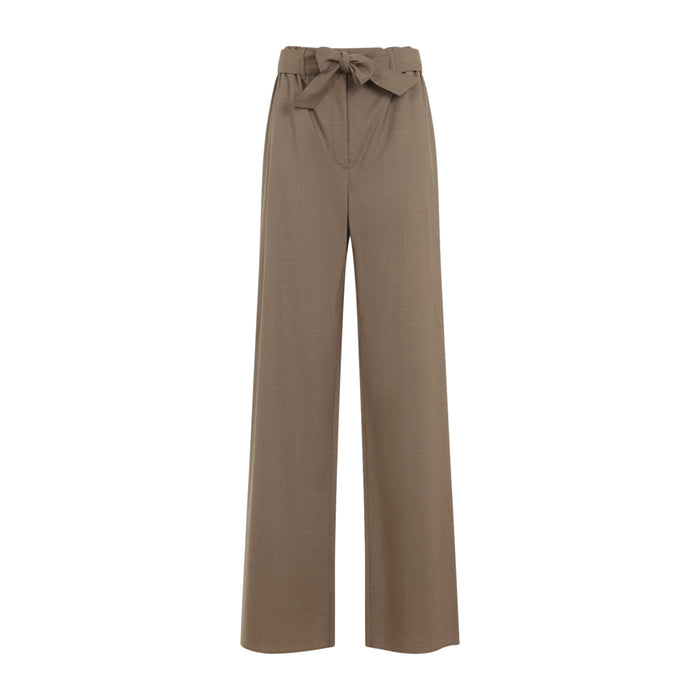 Salpa Bow Pants Nude & Neutrals Virgin Wool