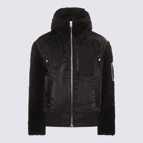 Sacai Nylon 100% down jacket in black