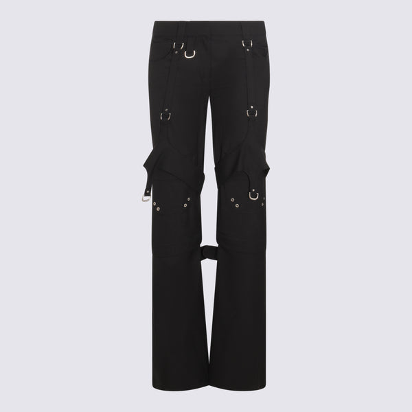 Off-White 53% polyester trousers in black