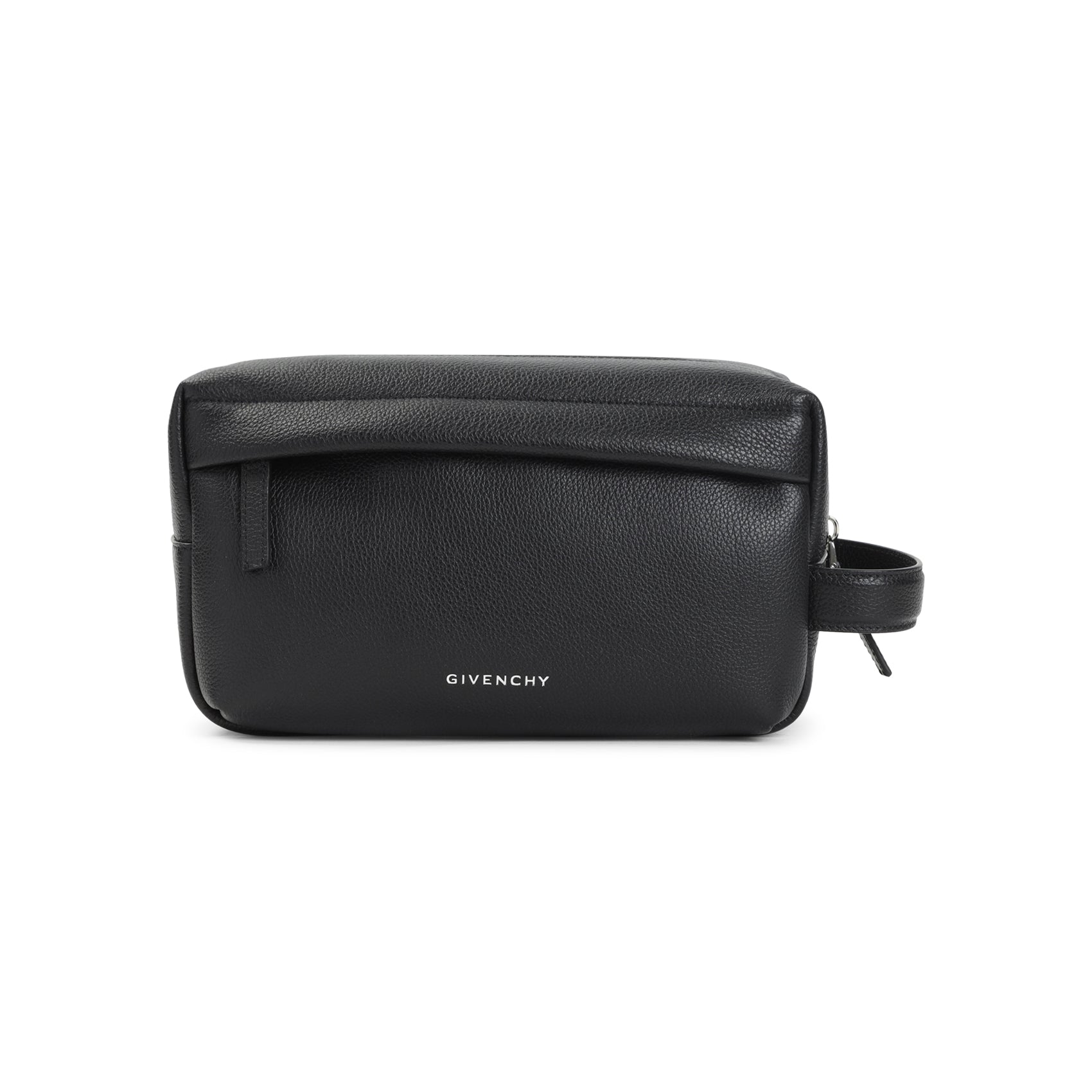 Toilet Pouch Black Calf Leather Bag