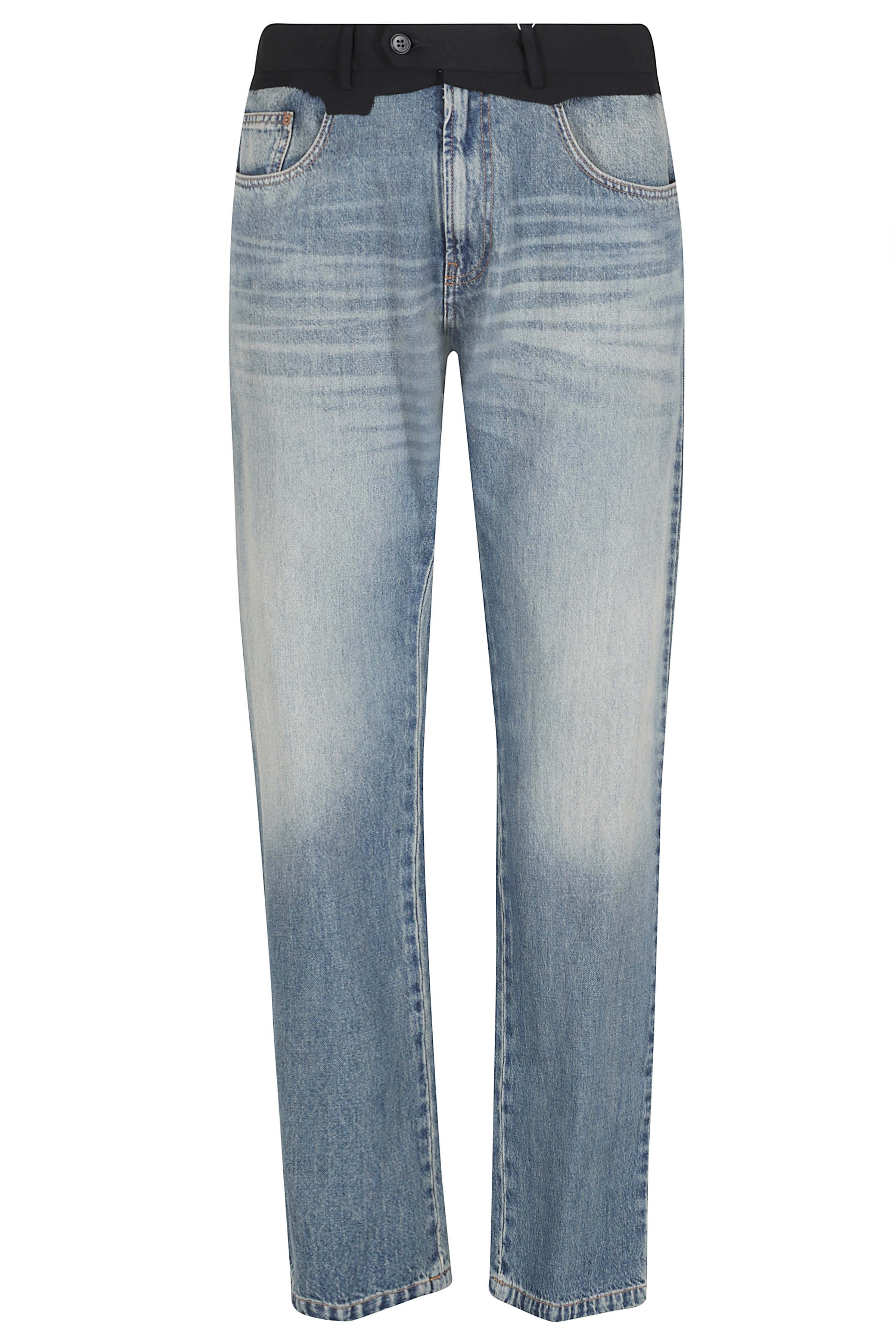 Pantalone 5 Tasche Blue Cotone Pantaloni