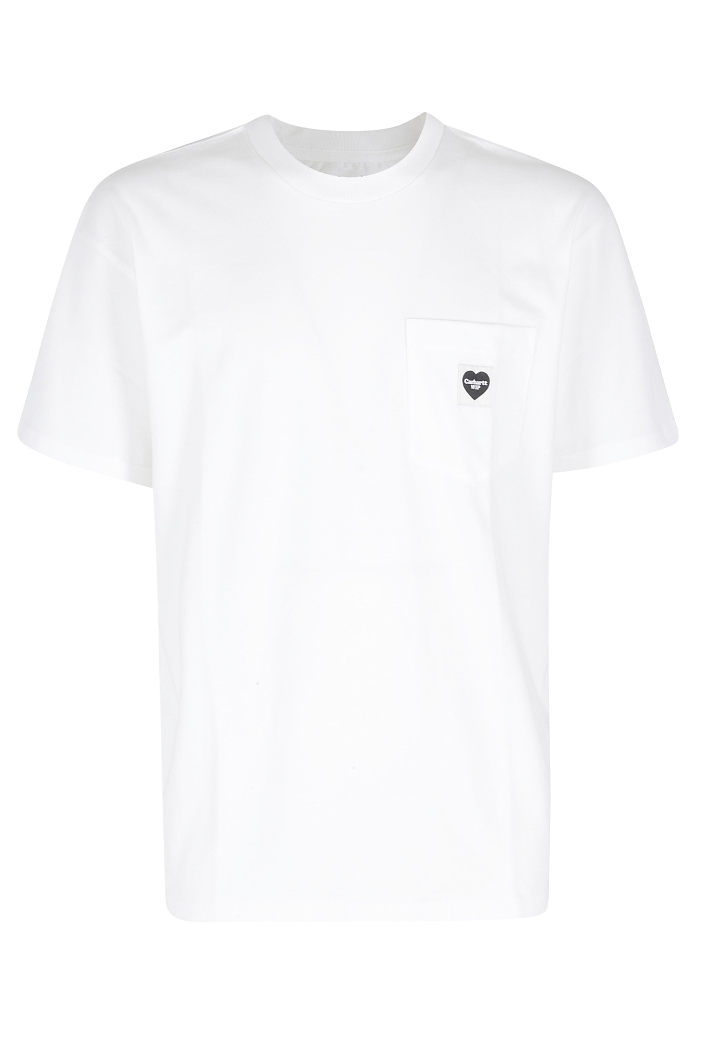 Ss Pocket Heart Tshirt White Cotone T-shirt