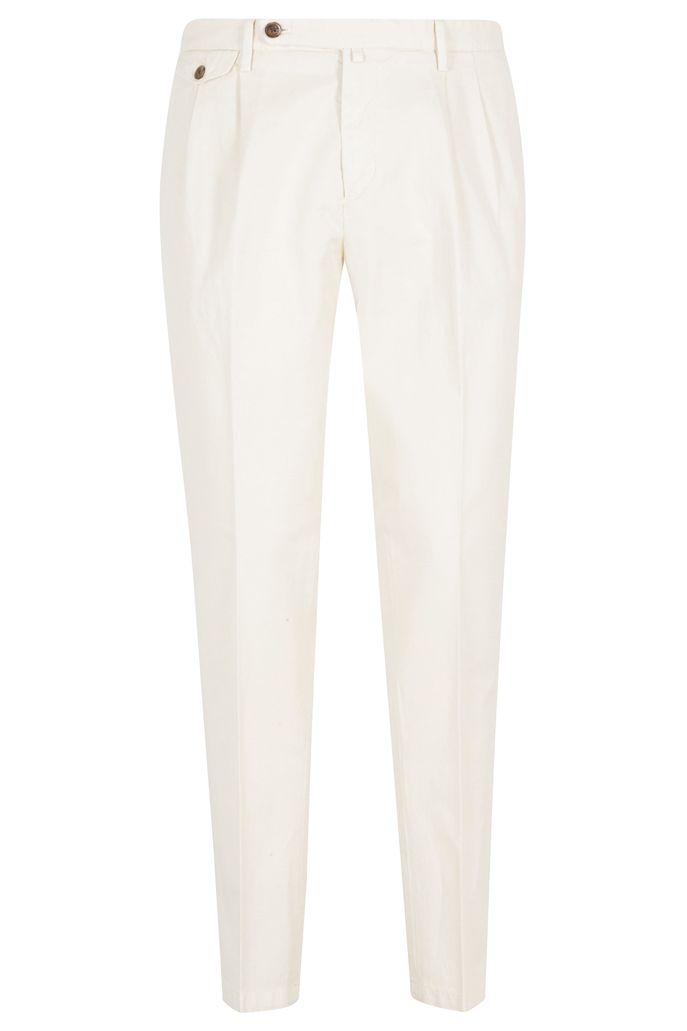 Pant Doppia Pinces Cotone Lino Nude & Neutrals Cotone-lino-elastan Pantaloni