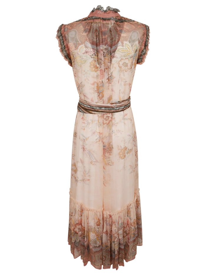Alchemy Flutter Dress Pink & Purple Viscose Abito