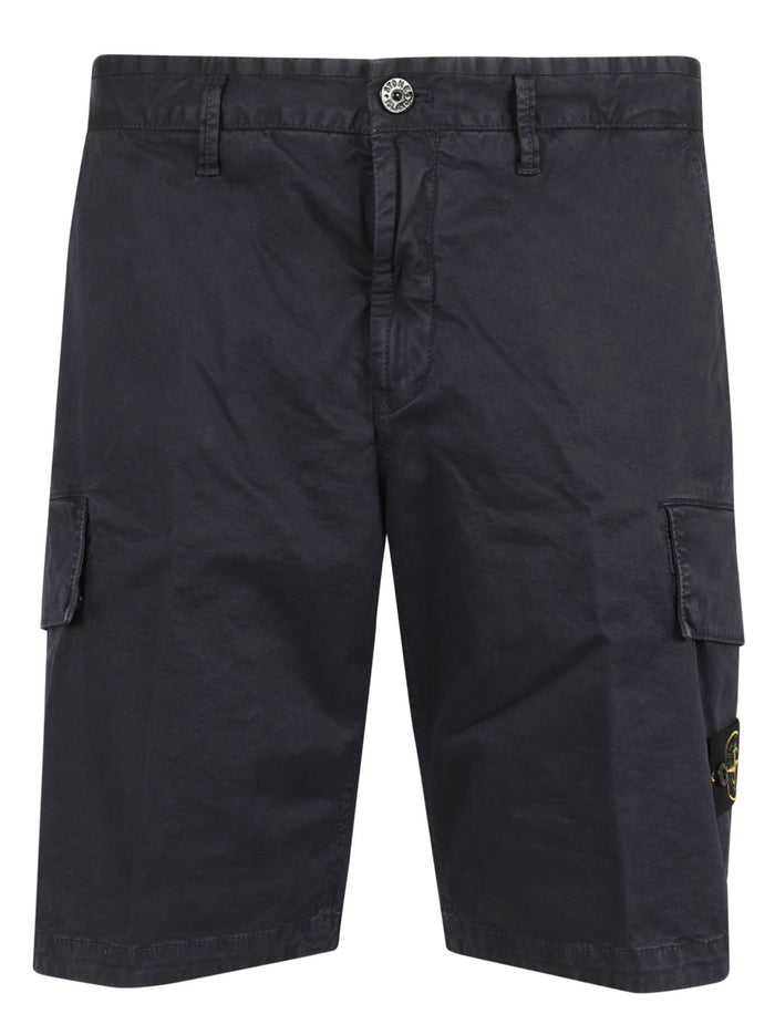 Bermuda Blue Cotone + Elastan Pantaloni