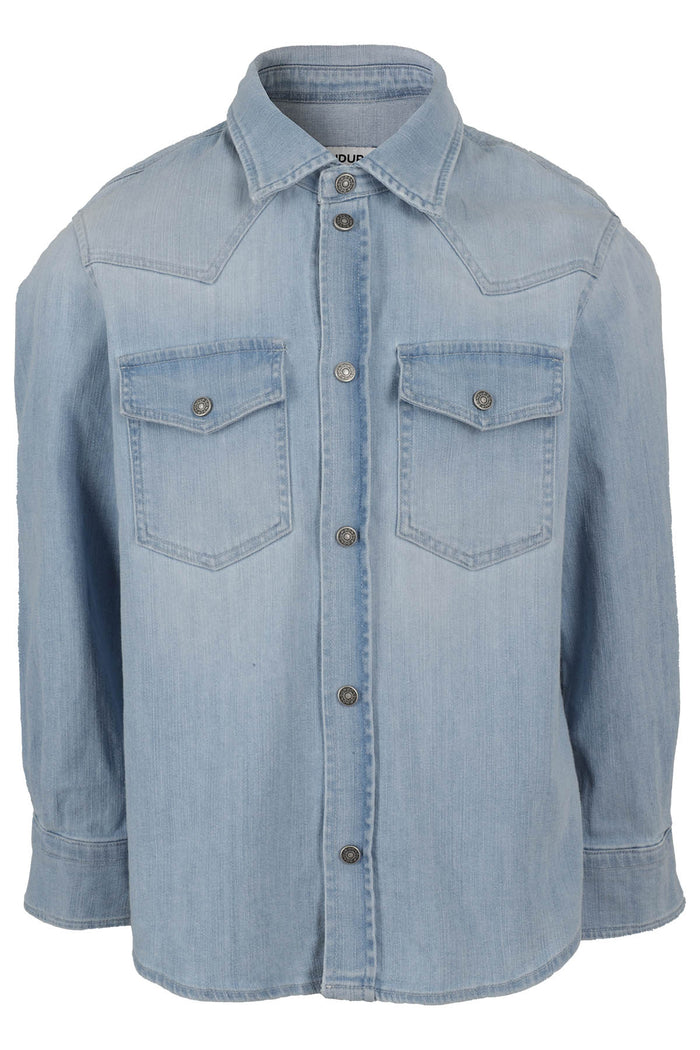 Coreana Blue Cotone Elastico Camicia