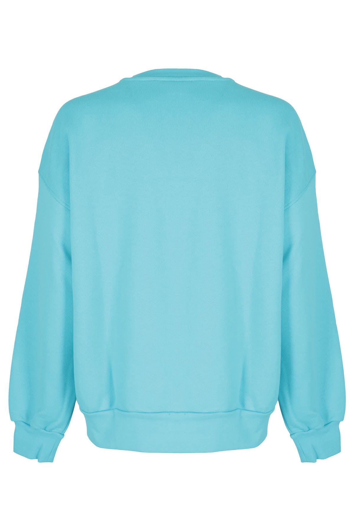 Crewneck Sweater Caribbean Blue Cotone Felpa