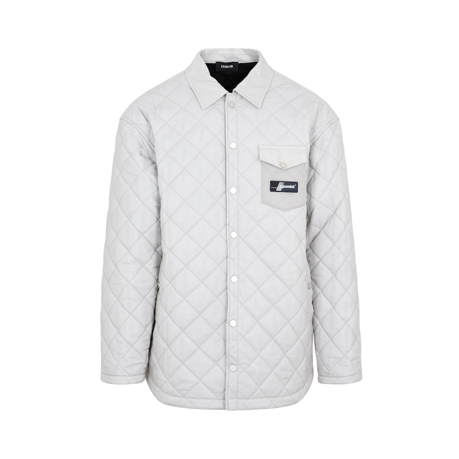 Quilted Shirt Grey Polyamide Cotton