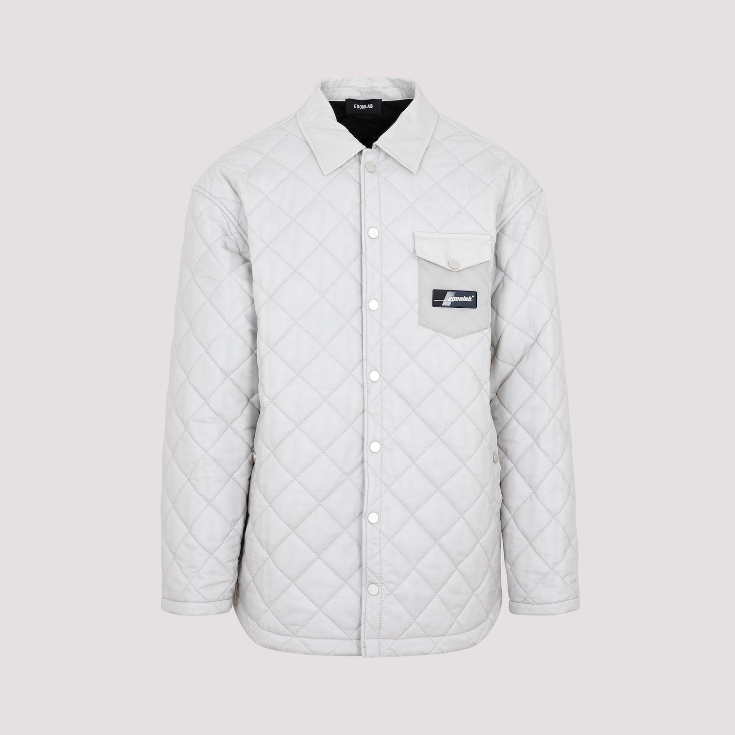Quilted Shirt Grey Polyamide Cotton