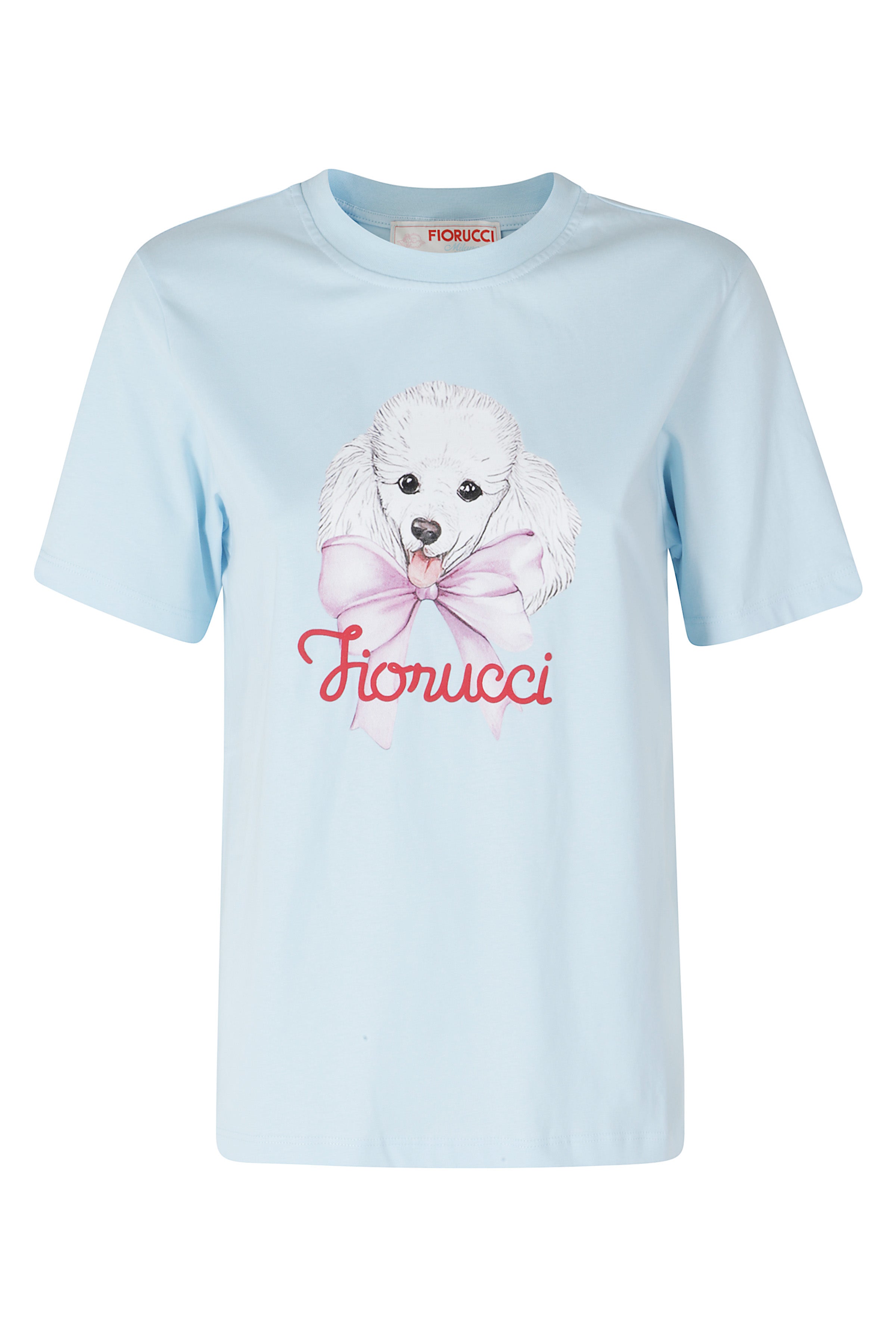 T-Shirt Poodle Logo Print Regular Tshirt Blue Cotone
