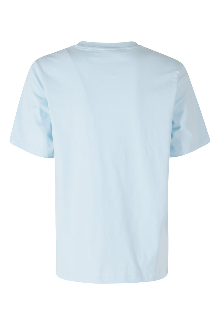 T-Shirt Poodle Logo Print Regular Tshirt Blue Cotone
