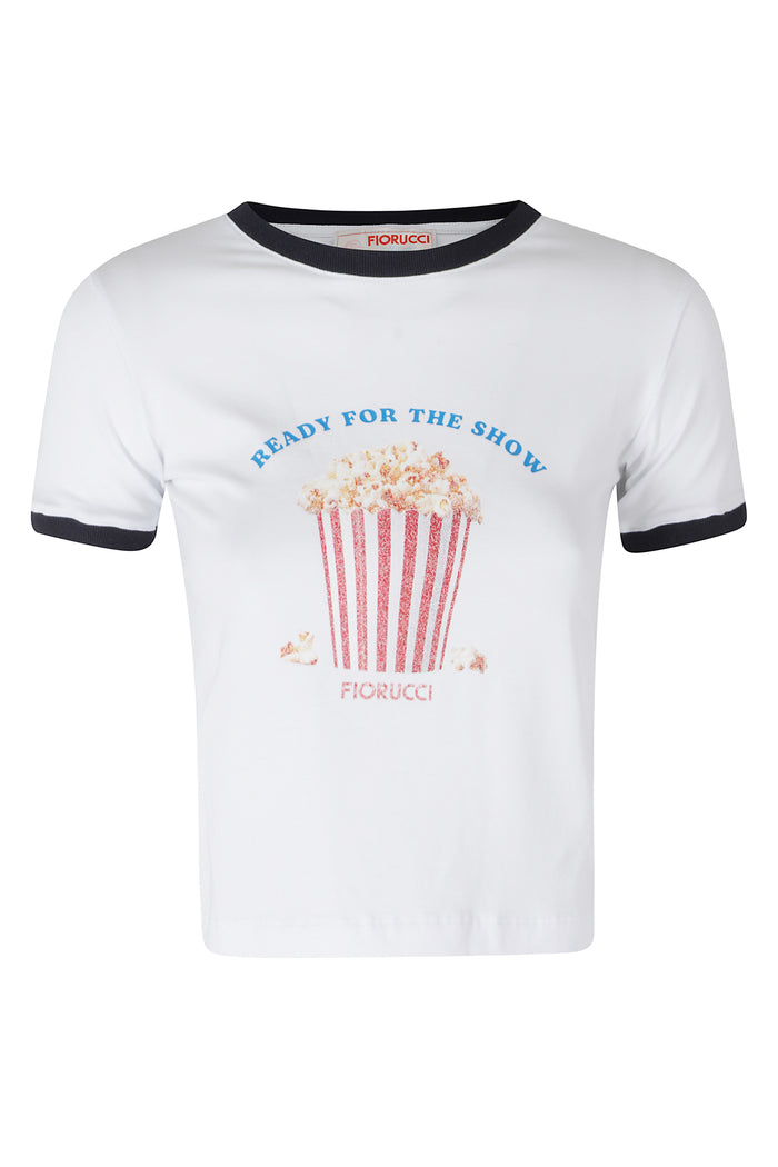 Popcorn Print Baby Tshirt White Cotone T-shirt