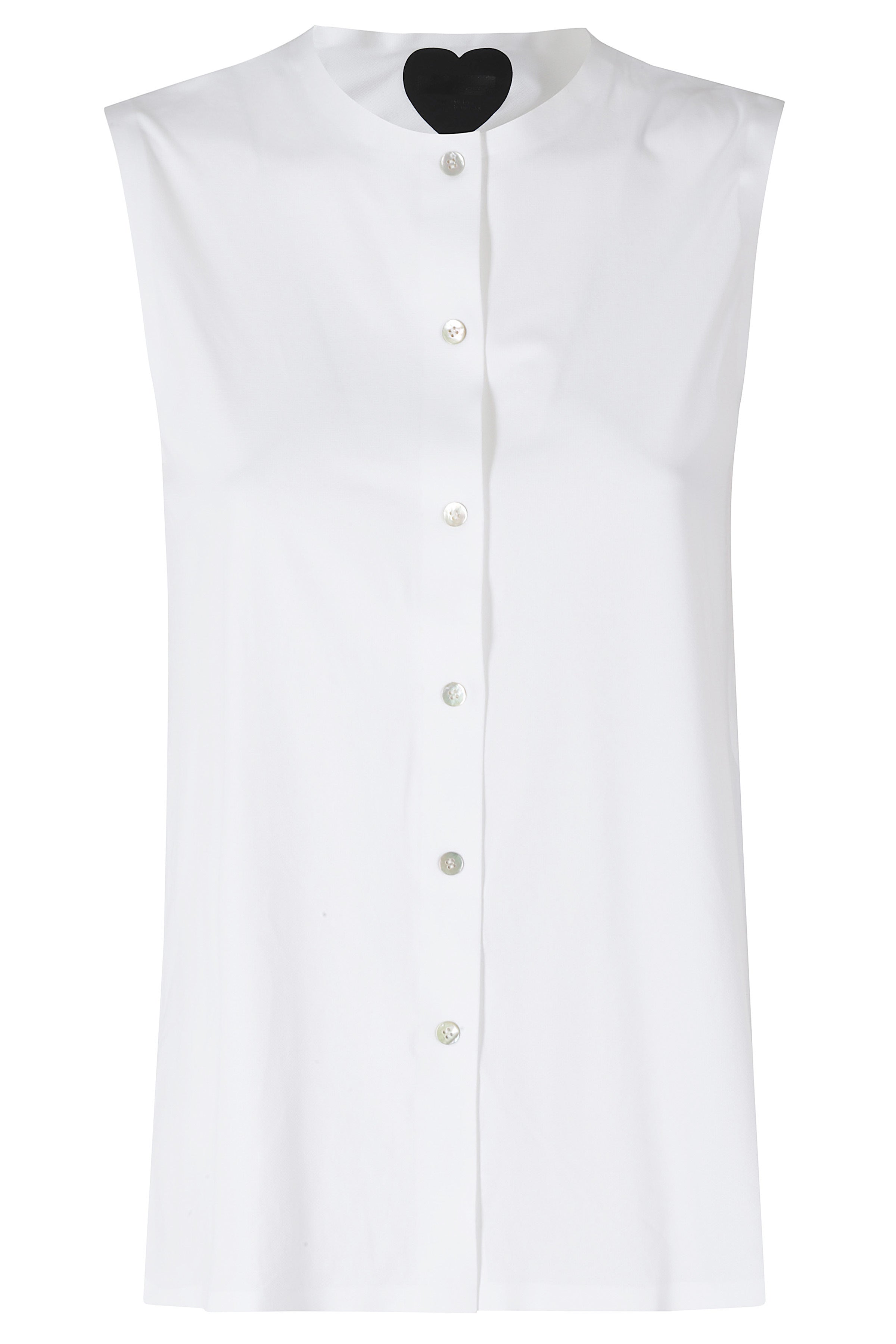 Oxford Sleeveless Shirt White Poliammide Elastane Top
