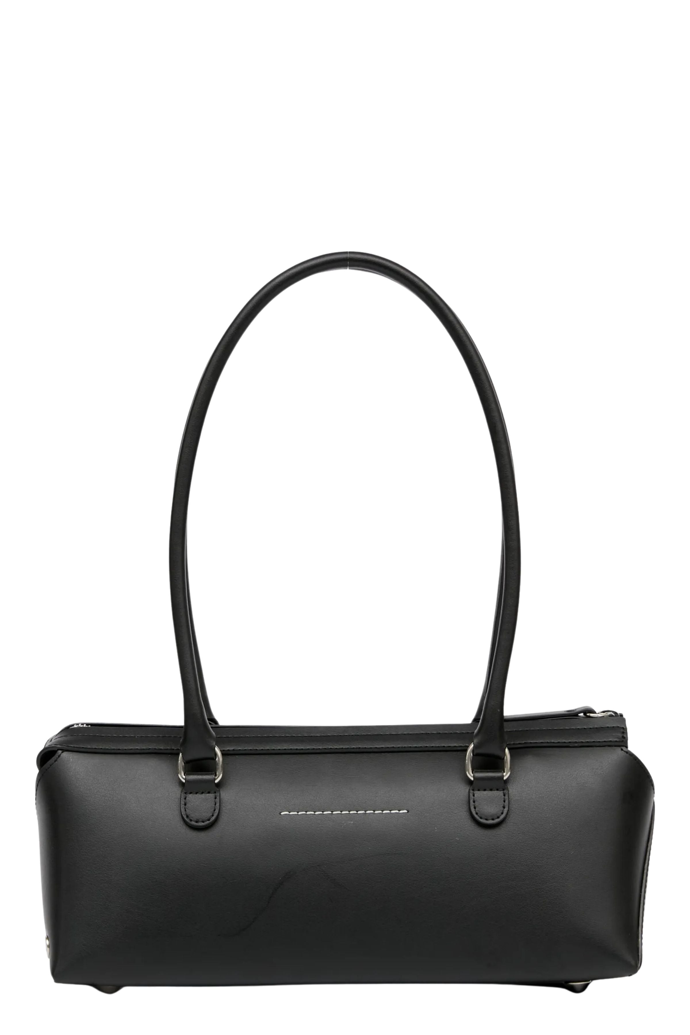New Bauletto J Medium Black Leather Borsa