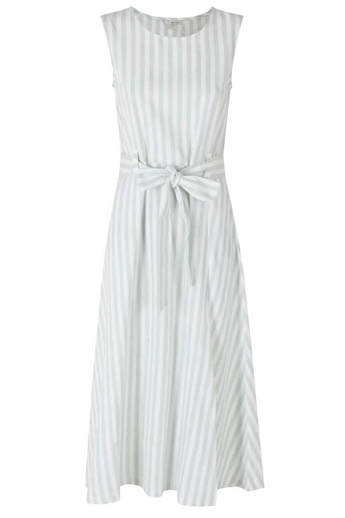 Inez Midi Dress Grey Cotone Lino Abito