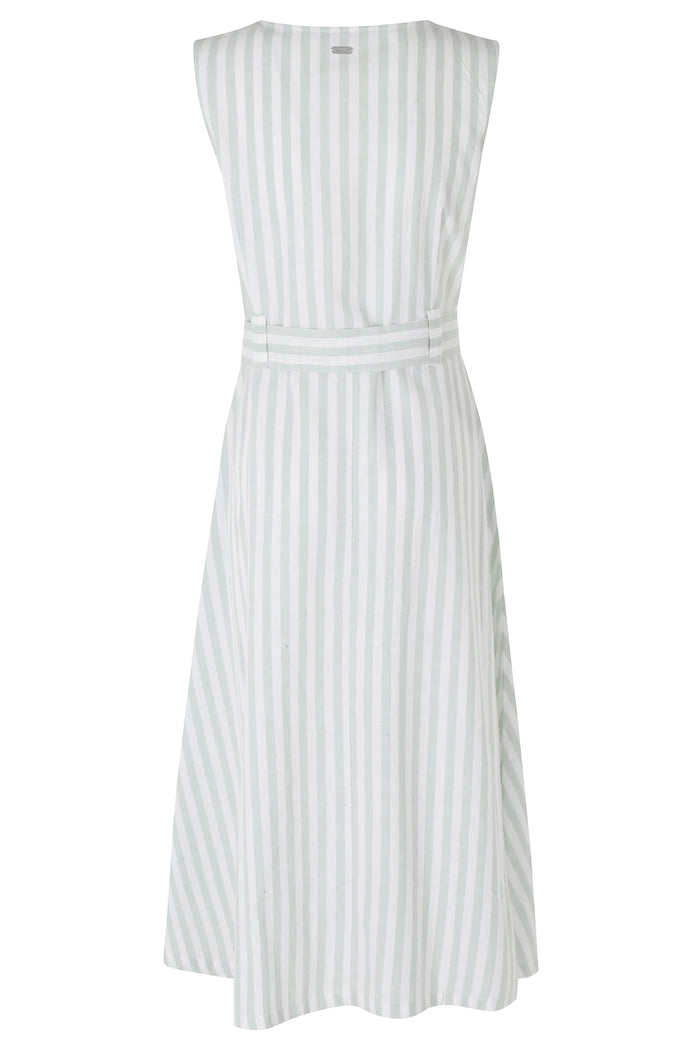 Inez Midi Dress Grey Cotone Lino Abito