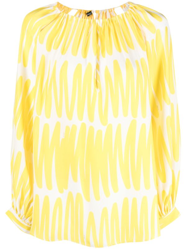 Kiton Silk 100% blouse in yellow