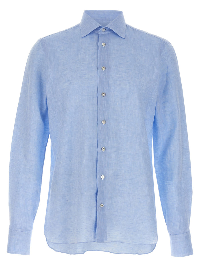 Nigel shirt Light Blue Linen Shirt, Blouse