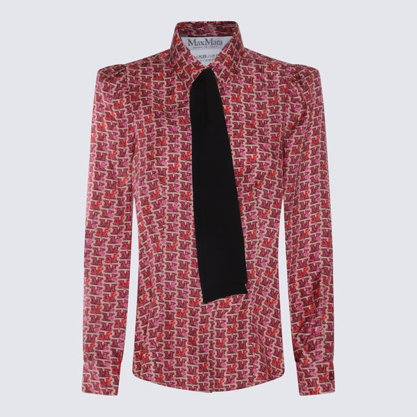 Max Mara 100% silk shirt in red