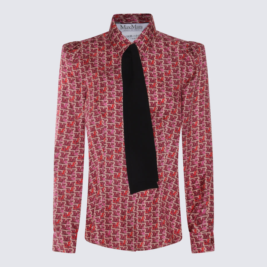 Max Mara 100% silk shirt in red