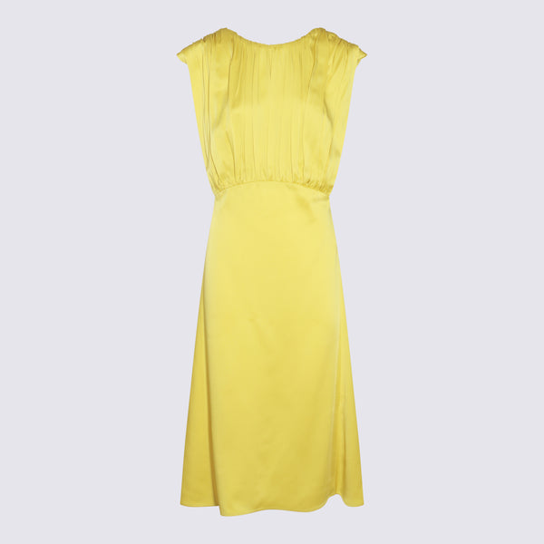 Jil Sander 74% Acetate dress in yellow