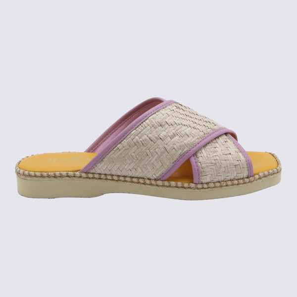 Hogan Linen canvas flat in multicolor