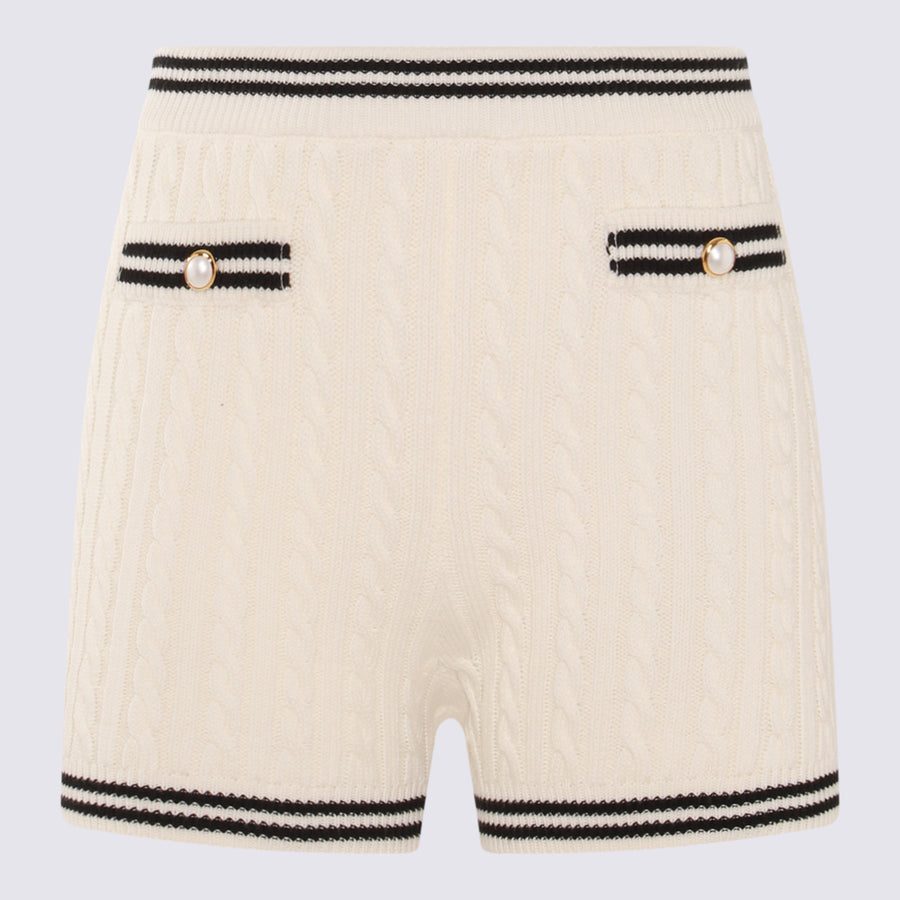 Alessandra Rich 100% Cotton bermuda shorts in white