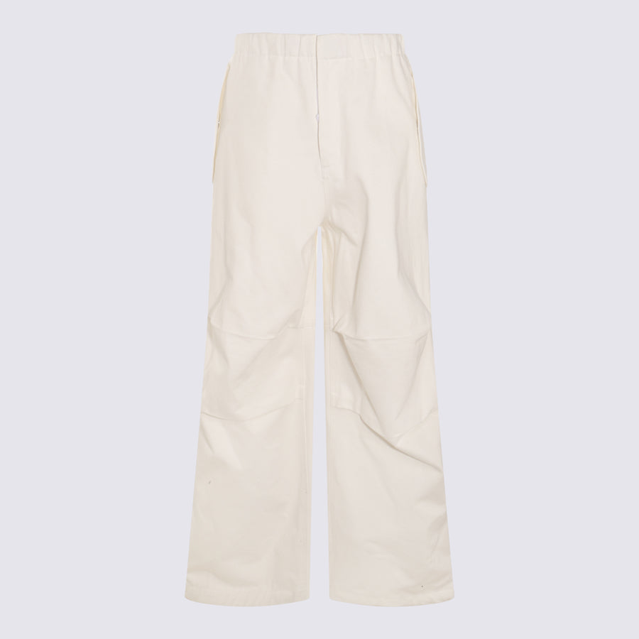 Jil Sander 100% Cotton trousers in beige