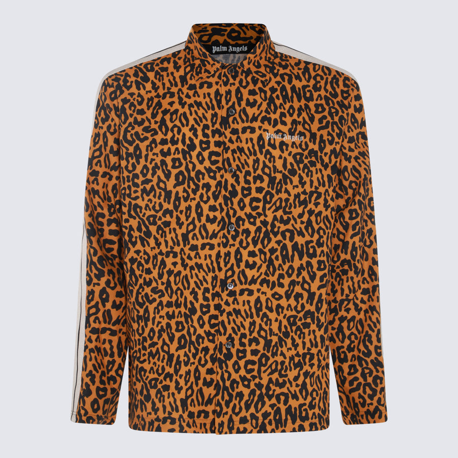 Palm Angels 55% Linen shirt in orange