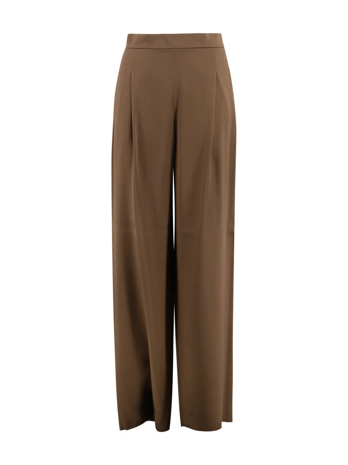 Max Mara Studio Trousers Marrone Acetate Viscosa
