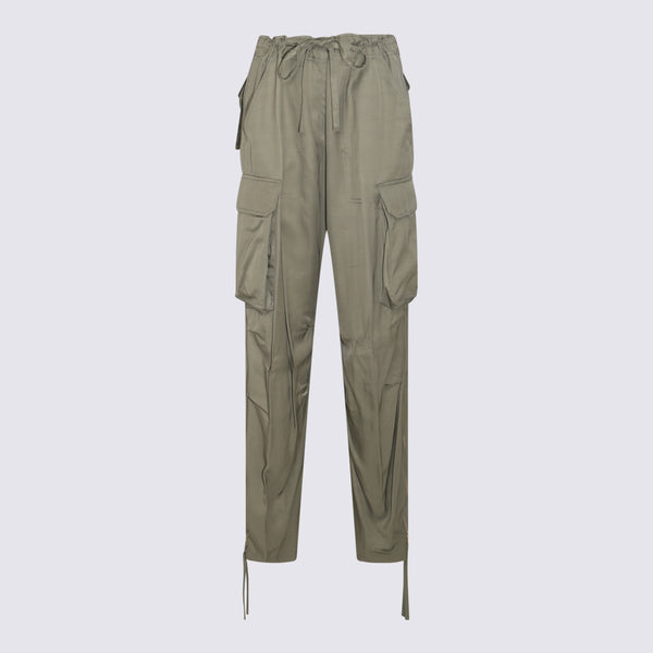 Golden Goose 100% Nylon cargo pants in green