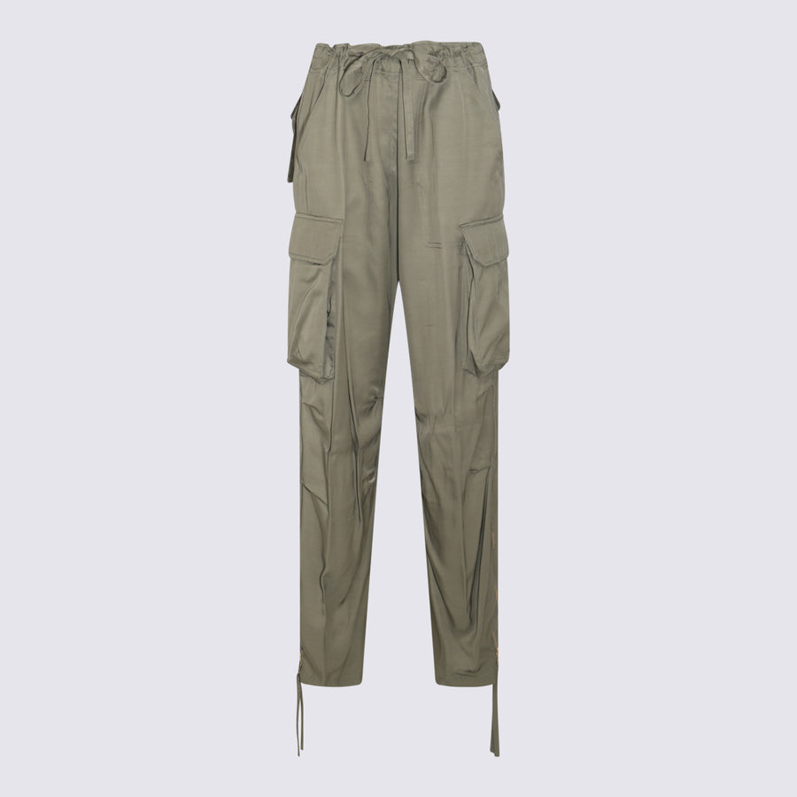 Golden Goose 100% Nylon cargo pants in green
