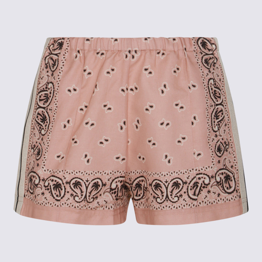 Palm Angels 55% Linen bermuda shorts in pink