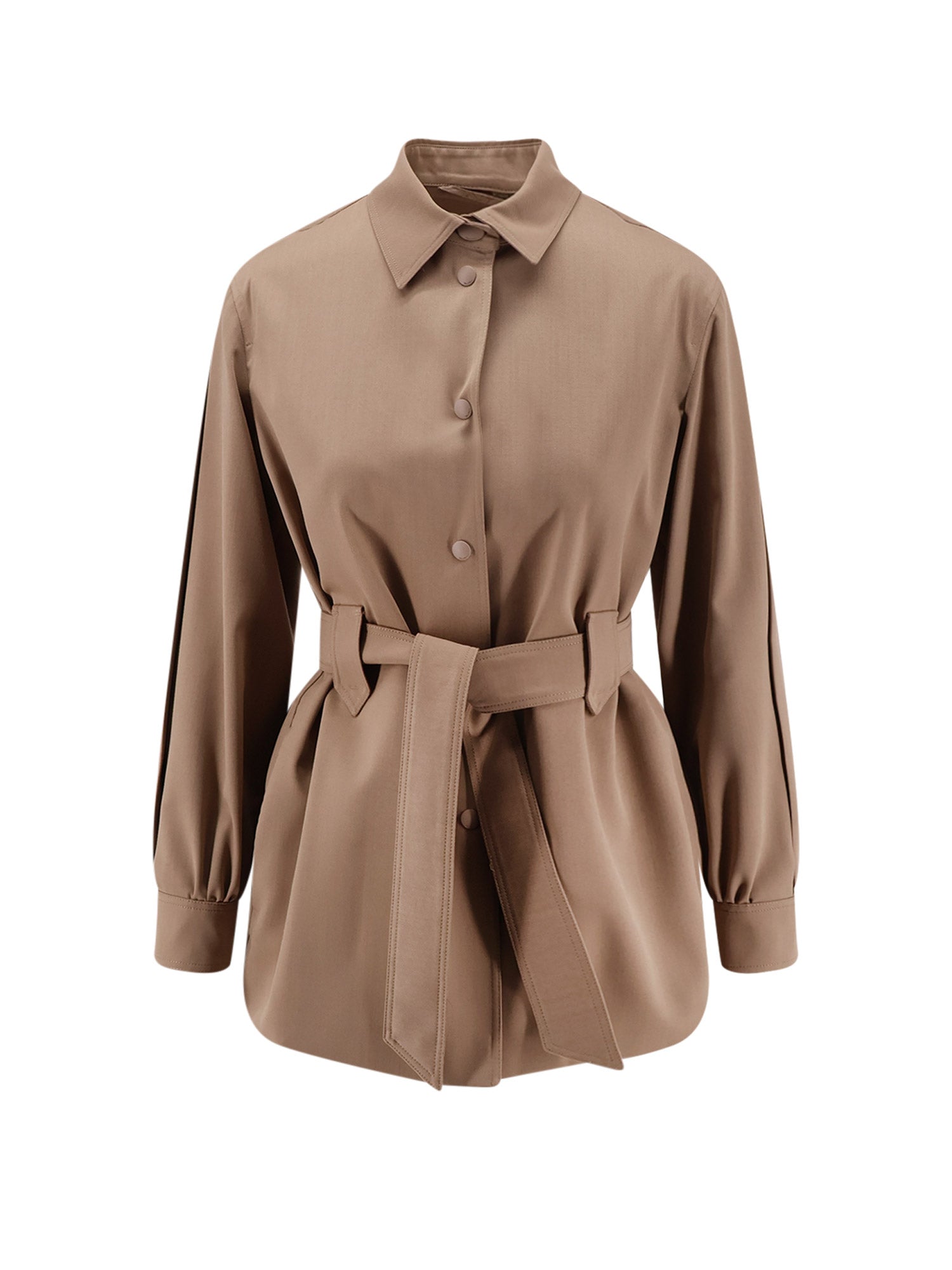 Max Mara Shirts Brown Lana Vergine