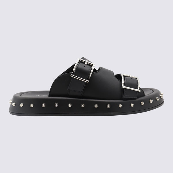 Alexander McQueen Leather upper sandal in black