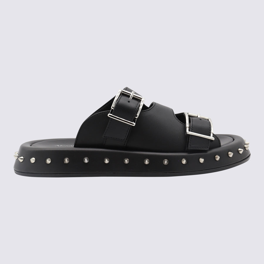 Alexander McQueen Leather upper sandal in black