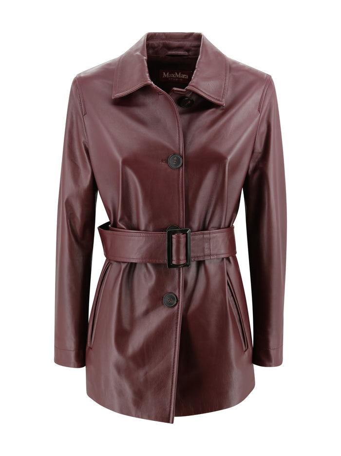 Max Mara Studio Jackets Bordeau Leather