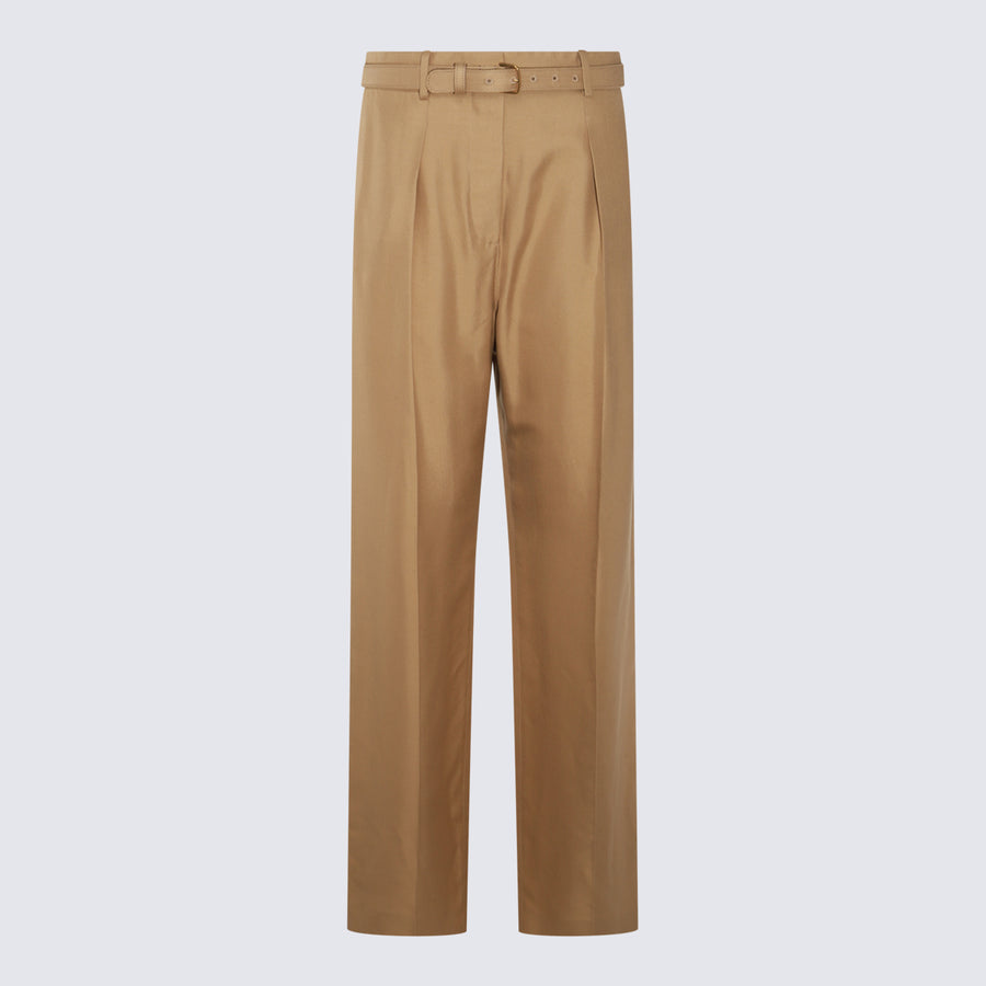 Loro Piana 100% Silk trousers in beige