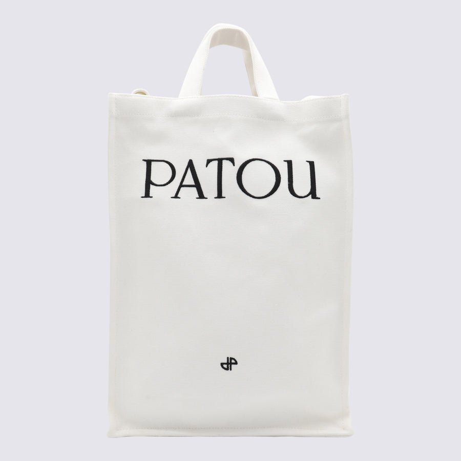 Patou 100% cotton tote bag in white
