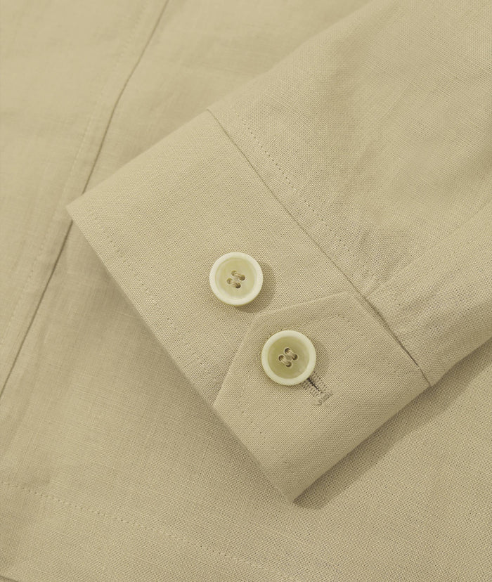 Havana Linen Safari Jacket Beige Saharian