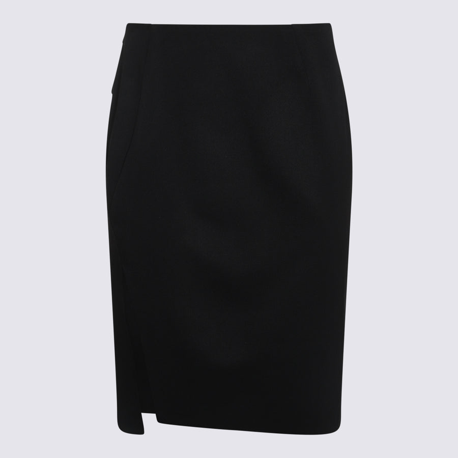 Versace 98% wool skirt in black