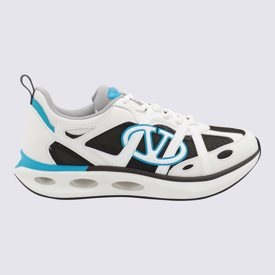 Valentino Garavani Leather and mesh sneaker in white