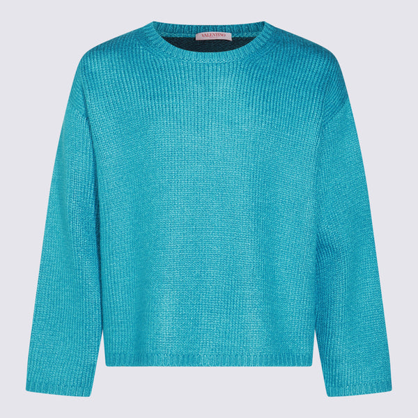 Valentino 85% Silk sweater in blue