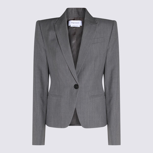 Alexander McQueen 75% Wool blazer in gray