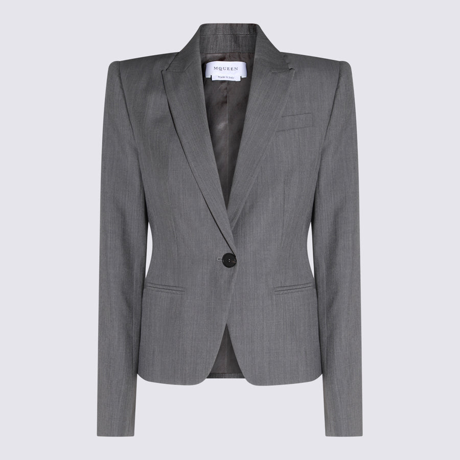 Alexander McQueen 75% Wool blazer in gray