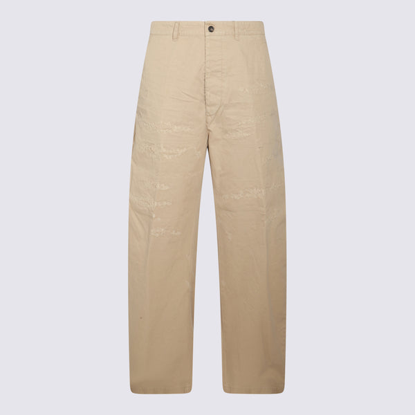 Dsquared2 100% Cotton trousers in beige