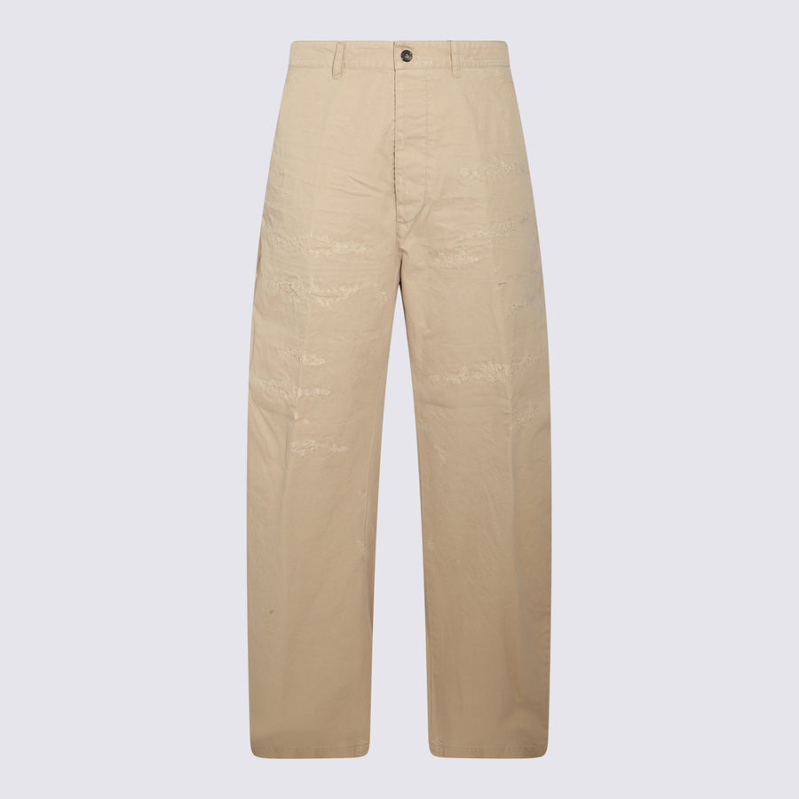 Dsquared2 100% Cotton trousers in beige